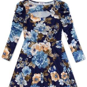 Big girls floral print fit & flare dress